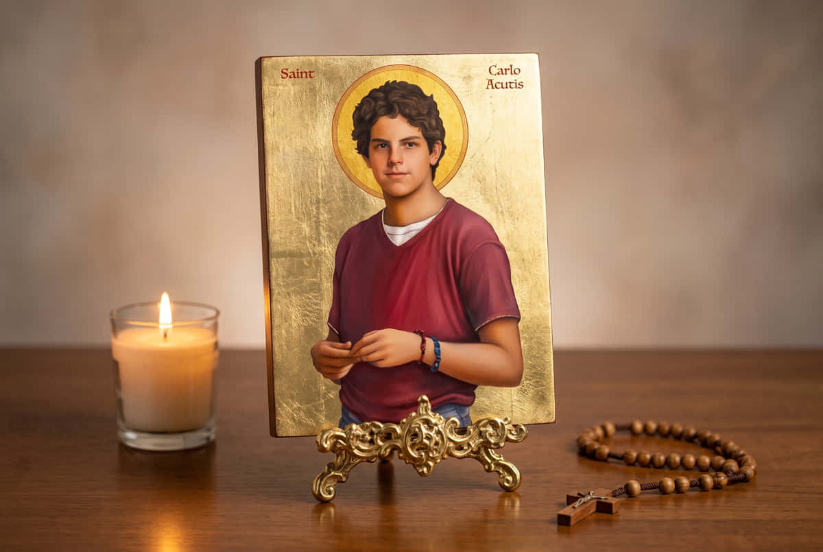 Saint Carlo Acutis Icon for Prayer at Home