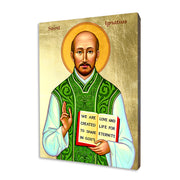 Icon of Saint Ignatius Loyola on hand-gilded linden wood