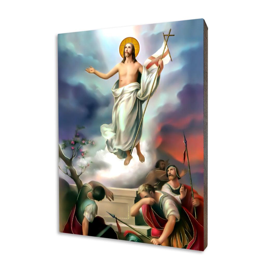 Icon of the Risen Jesus Christ on hand-gilded linden wood