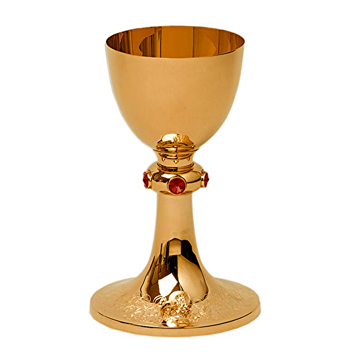 Mass Chalice — czara śr,115, nodus 5 kam, podst, Last Supper — liturgical chalice