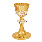 Mass Chalice, with Blue Stones — liturgical chalice