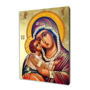 Igorev Mother of God religious icon on a hand-gilded wood panel