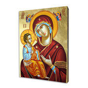 Jerusalem Mother of God religious icon on a hand-gilded wood panel