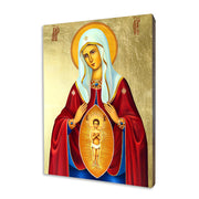Mother of God, Helper in Childbirth religious icon on a hand-gilded wood panel