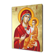 Iveron Mother of God religious icon on a hand-gilded wood panel