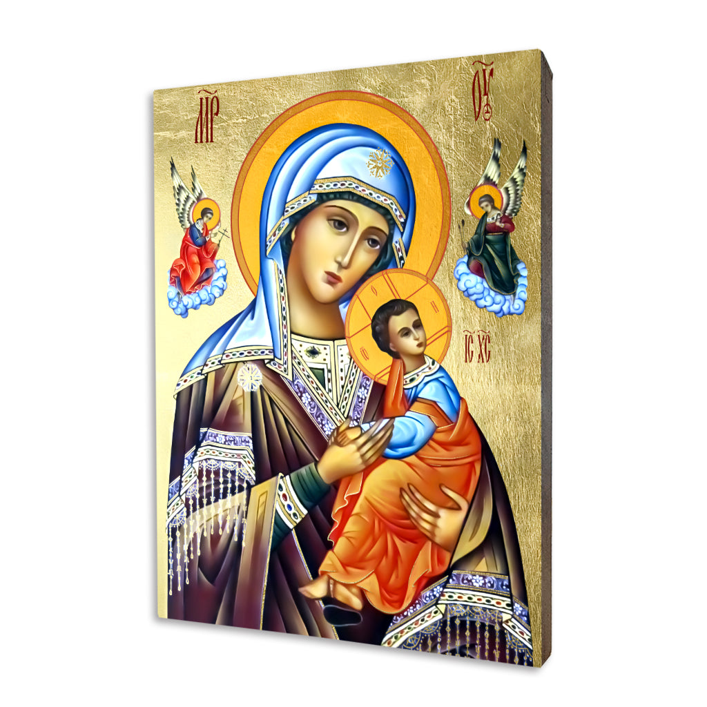 Our Lady of Perpetual Help – Red Mantle religious icon on a hand-gilded wood panel