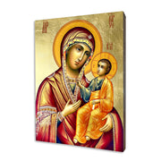 Our Lady of the Redeemer – Green Mantle religious icon on a hand-gilded wood panel