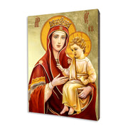 Our Lady of the Redeemer – Red Mantle religious icon on a hand-gilded wood panel