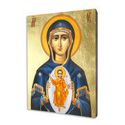 Mother of God, Aid in Childbirth religious icon on a hand-gilded wood panel