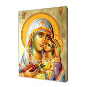 Mother of God and Child with Grapes religious icon on a hand-gilded wood panel