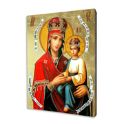 Mother of God, Help of Sinners religious icon on a hand-gilded wood panel