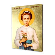 Blessed Karolina Kozkowna icon on a gilded linden wood panel