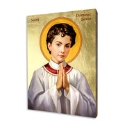 St. Dominic Savio icon on a gilded linden wood panel