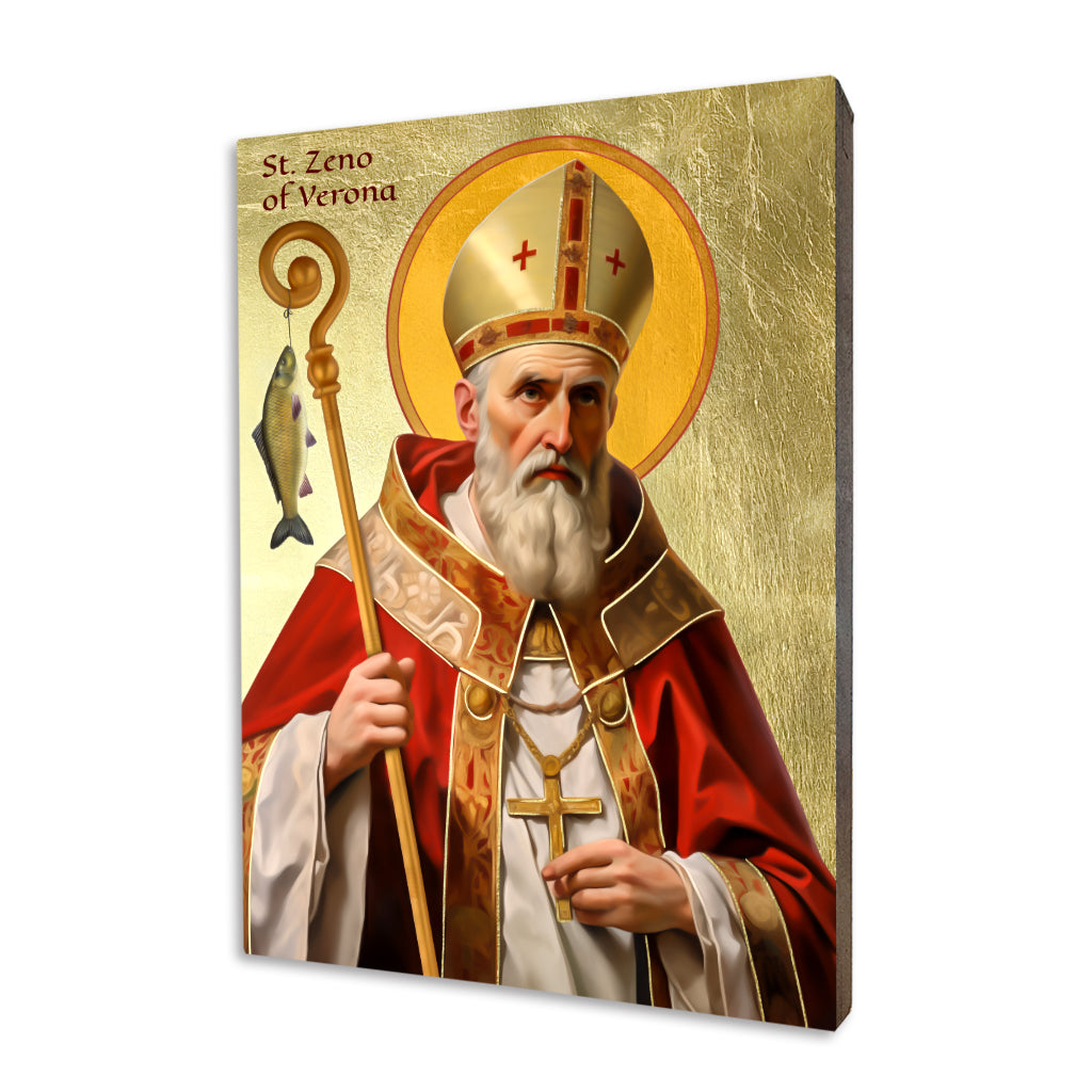 St. Zeno of Verona icon on a gilded linden wood panel