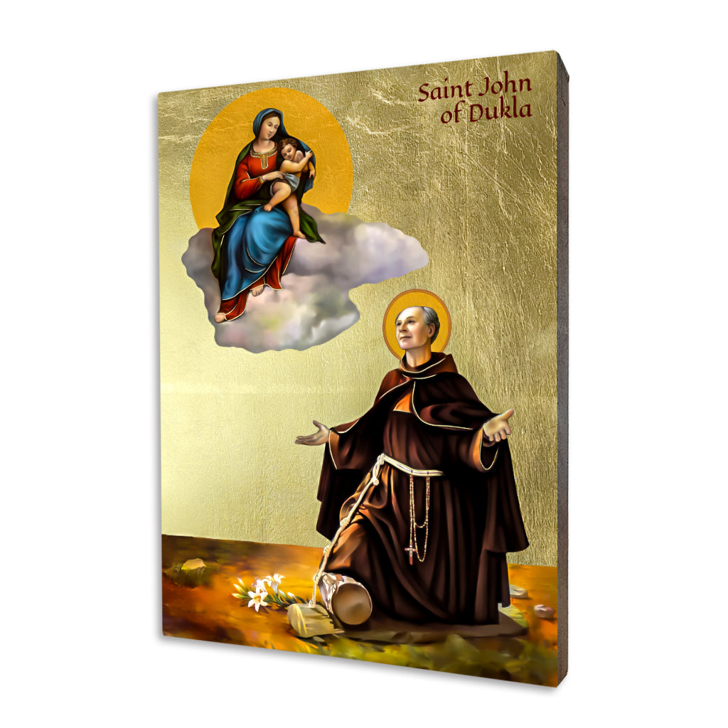 St. John of Dukla icon on a gilded linden wood panel