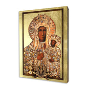 Our Lady of Czestochowa, Hetman’s Mantle religious icon on a hand-gilded wood panel
