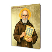 Blessed Solanus Casey icon on a gilded linden wood panel