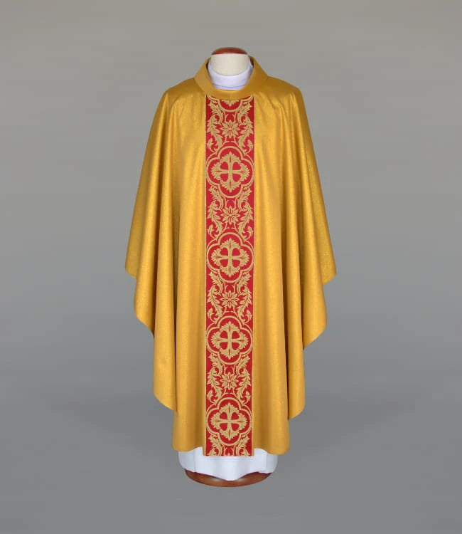 Antique Gold Chasuble with Woven Panel