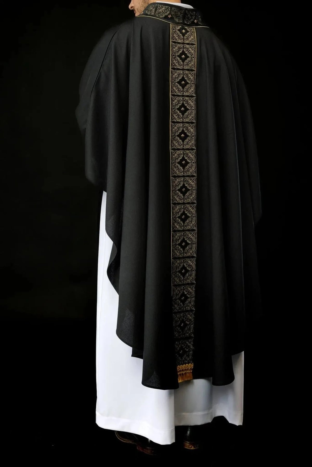 Black Chasuble with Embroidered Band and Cross - detail 8