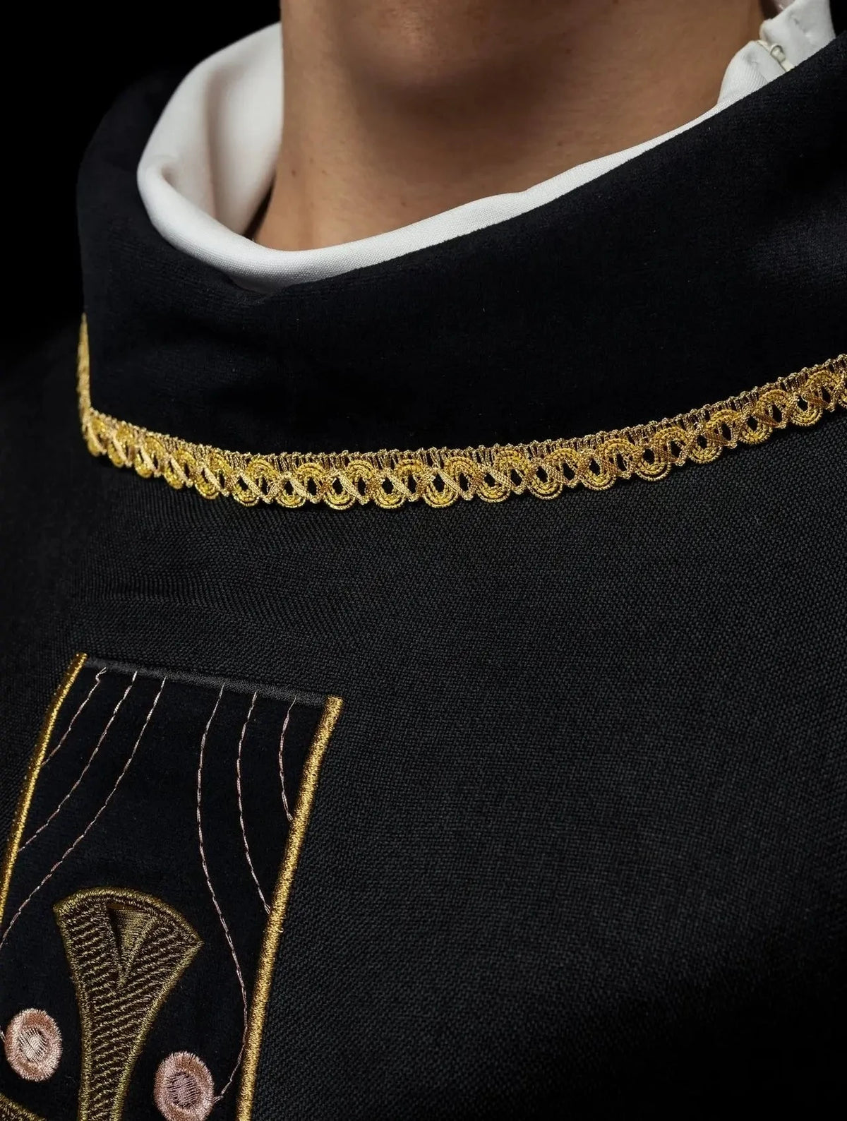 Black Chasuble with Gold Cross Band - detail 8