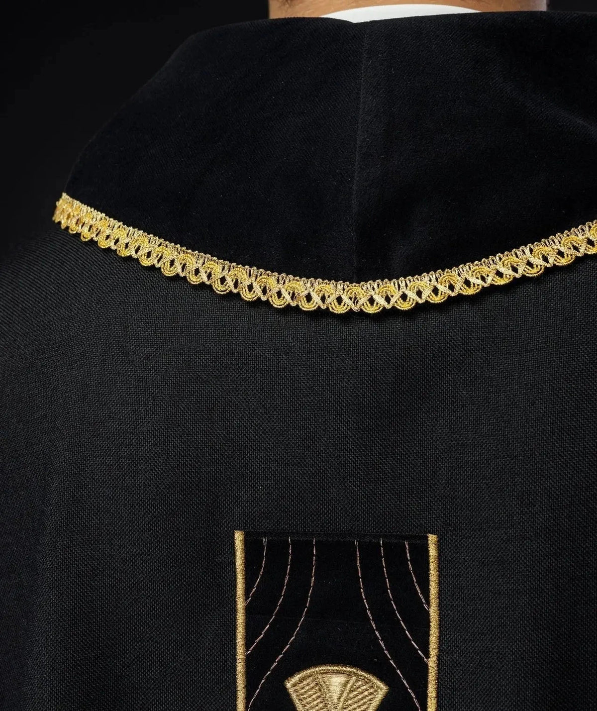 Black Chasuble with Gold Cross Band - detail 9