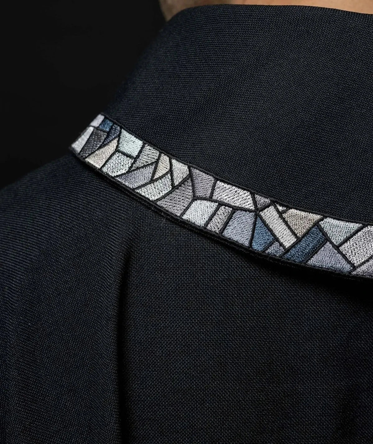 Black Chasuble with Mosaic Cross Embroidery - detail 5