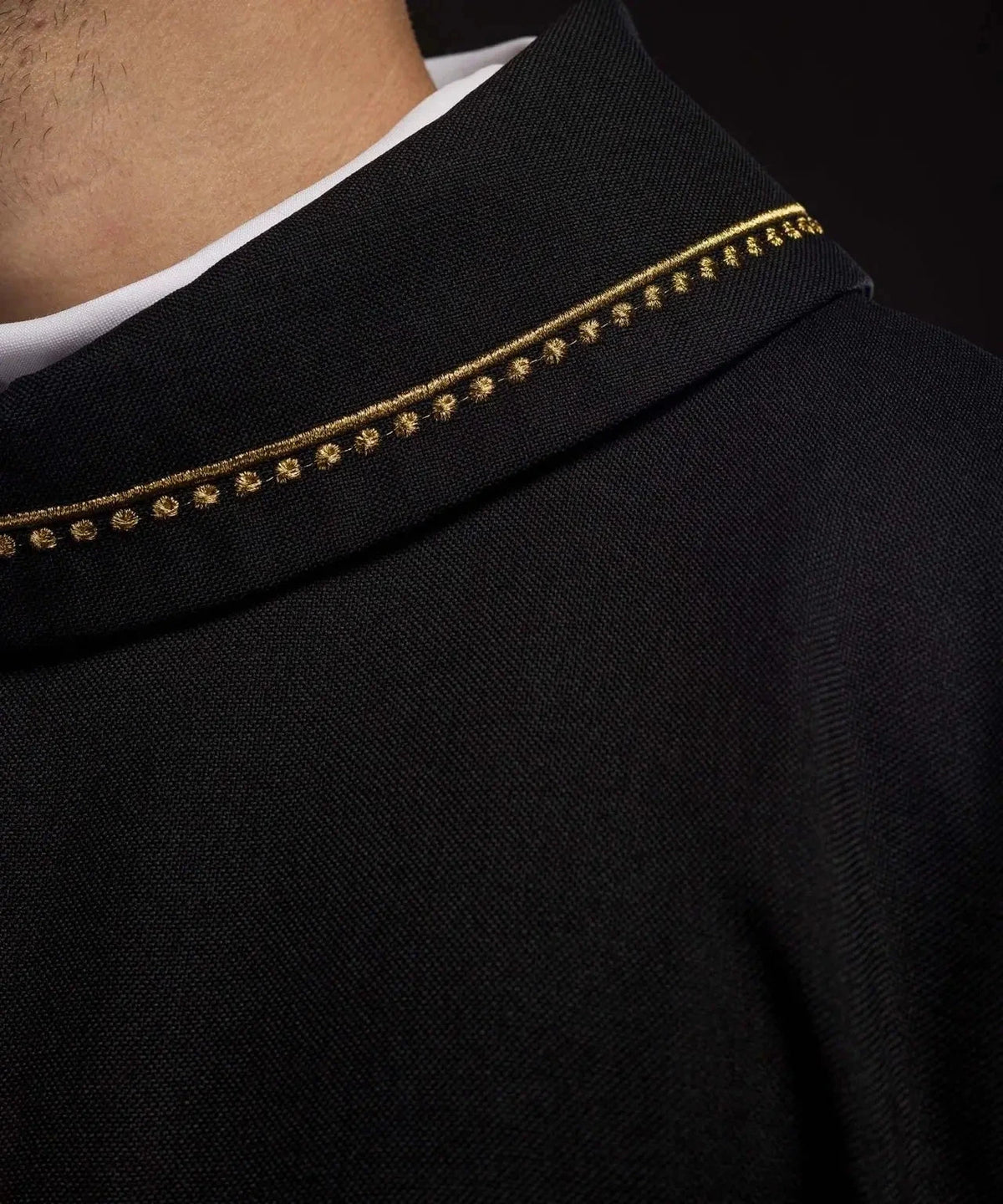 Black Chasuble with Ornamental Gold Cross - detail 5