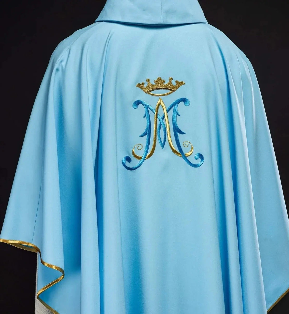 Blue Marian Chasuble with Crowned M Embroidery - gallery view 5