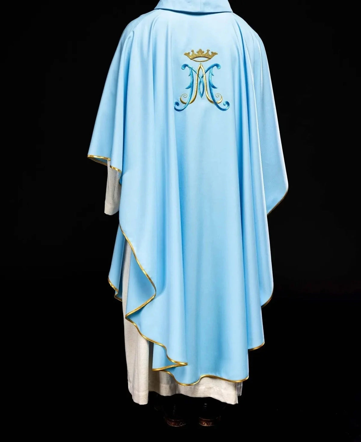 Blue Marian Chasuble with Crowned M Embroidery - gallery view 7