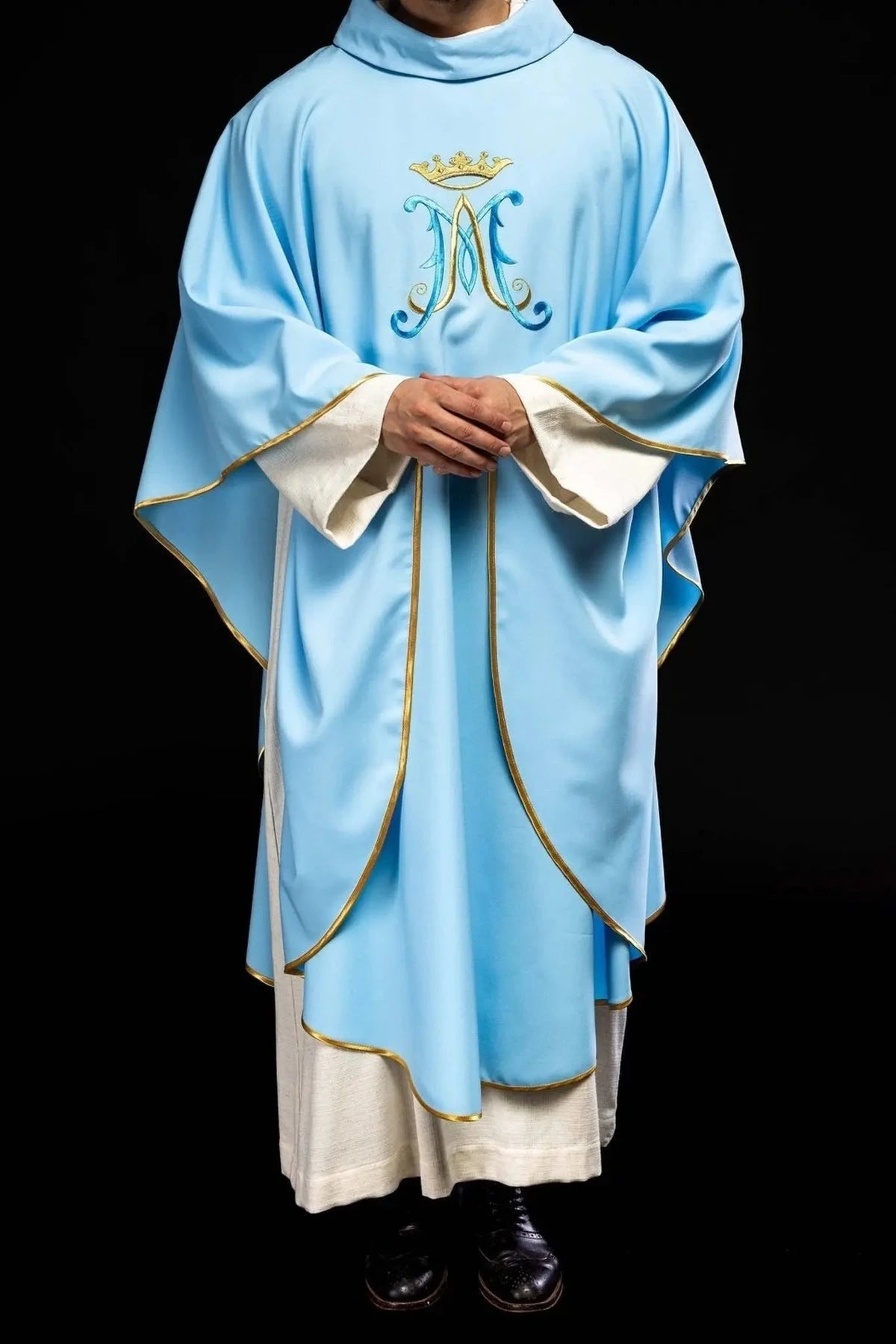 Blue Marian Chasuble with Crowned M Embroidery - gallery view 8