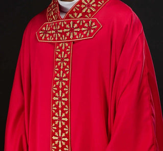 Bright Red Chasuble with Embroidery — product view