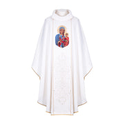 Ecrufarbene Kasel mit der Muttergottes von Tschenstochau