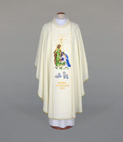 Ecru Chasuble with embroidered Christmas motif – Variant II — front view