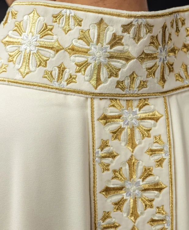 Ecru Chasuble with gold embroidery — back view