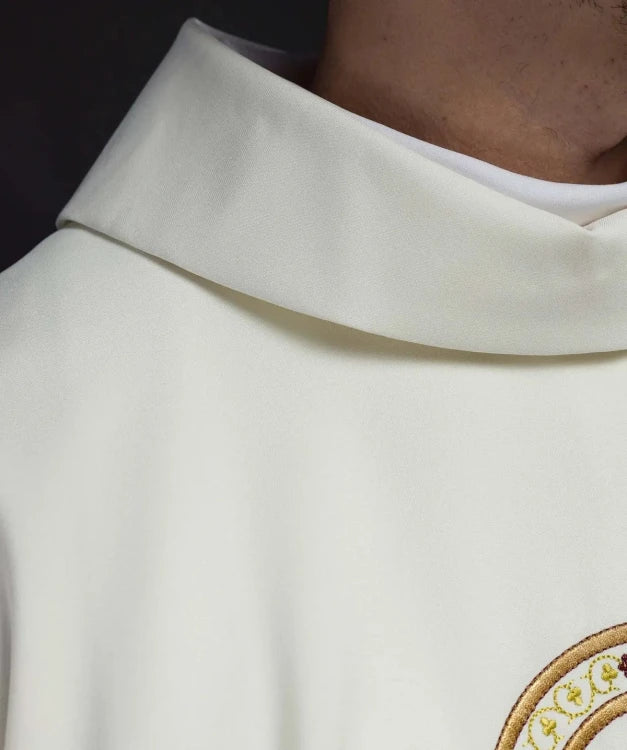 Ecru Chasuble with IHS and PAX embroidery — decoration detail