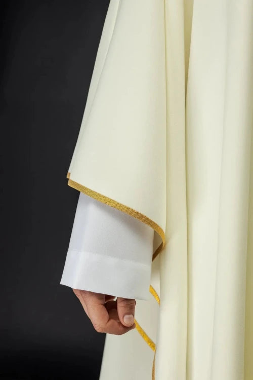 Ecru Chasuble with image of Our Lady of Fatima — back view