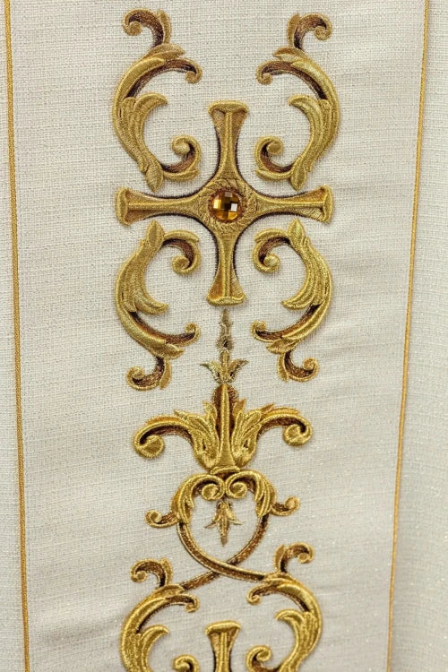 Ecru Chasuble with image of Saint Anthony – Variant II — back view