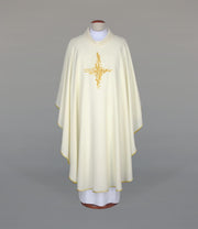 Ecru Chasuble with modern embroidery – Variant II — front view