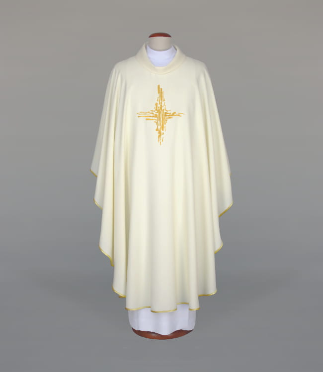 Ecru Chasuble with modern embroidery – Variant II — front view