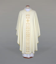 Ecru Chasuble with modern embroidery – Variant III — front view