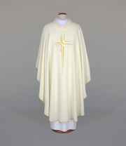 Ecru Chasuble with modern embroidery – Variant V — front view