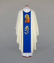 Ecrufarbene Kasel mit Muttergottes von Tschenstochau