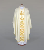Ecru Chasuble with rich embroidery — front view