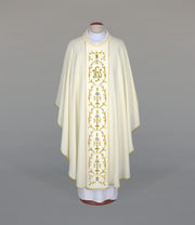 Ecru Chasuble with rich embroidery – Variant II — front view