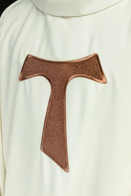 Ecru Chasuble with Franciscan Tau cross — decoration detail