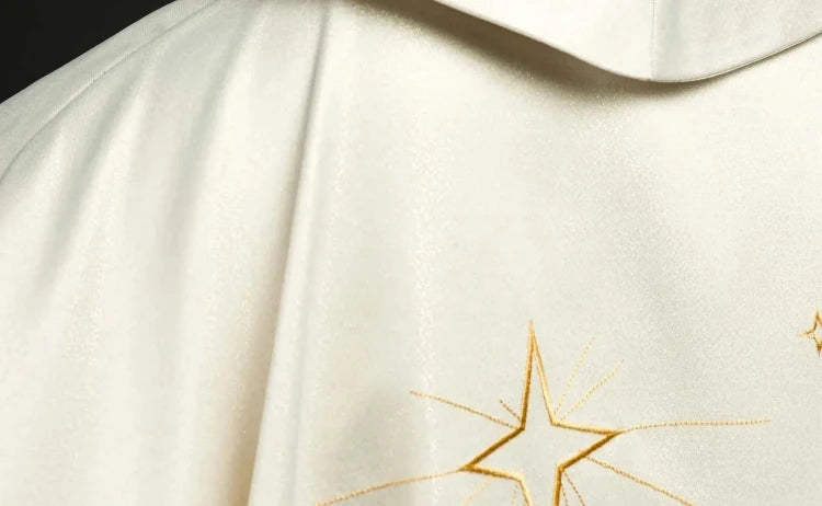 Ecru Chasuble with embroidered Three Magi — side view
