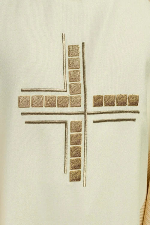 Ecru Chasuble with embroidered cross – Variant III — back view
