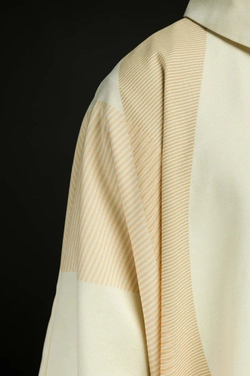 Ecru Chasuble with embroidered cross – Variant III — side view