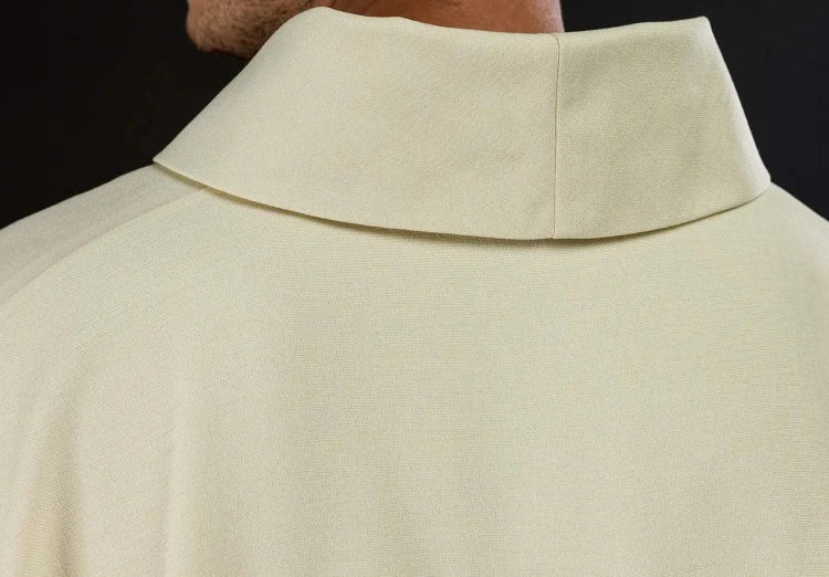 Ecru Chasuble with embroidered crosses — close-up detail