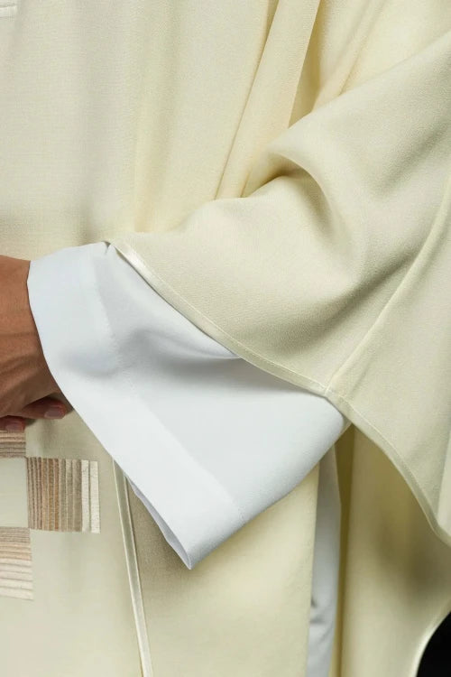 Ecru Chasuble with embroidered crosses – Variant III — back view